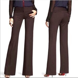 Express Design Flat waist fitted flare khaki pants